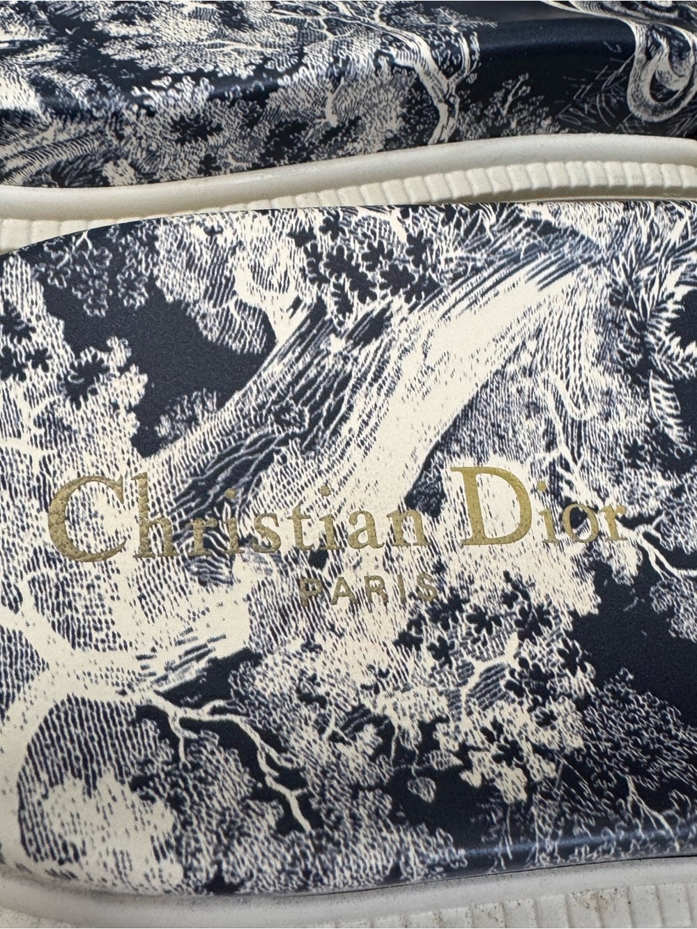 Christian Dior Blue White Dway Flower Toile Logo Slide Sandals size 37 - Picture 7 of 16